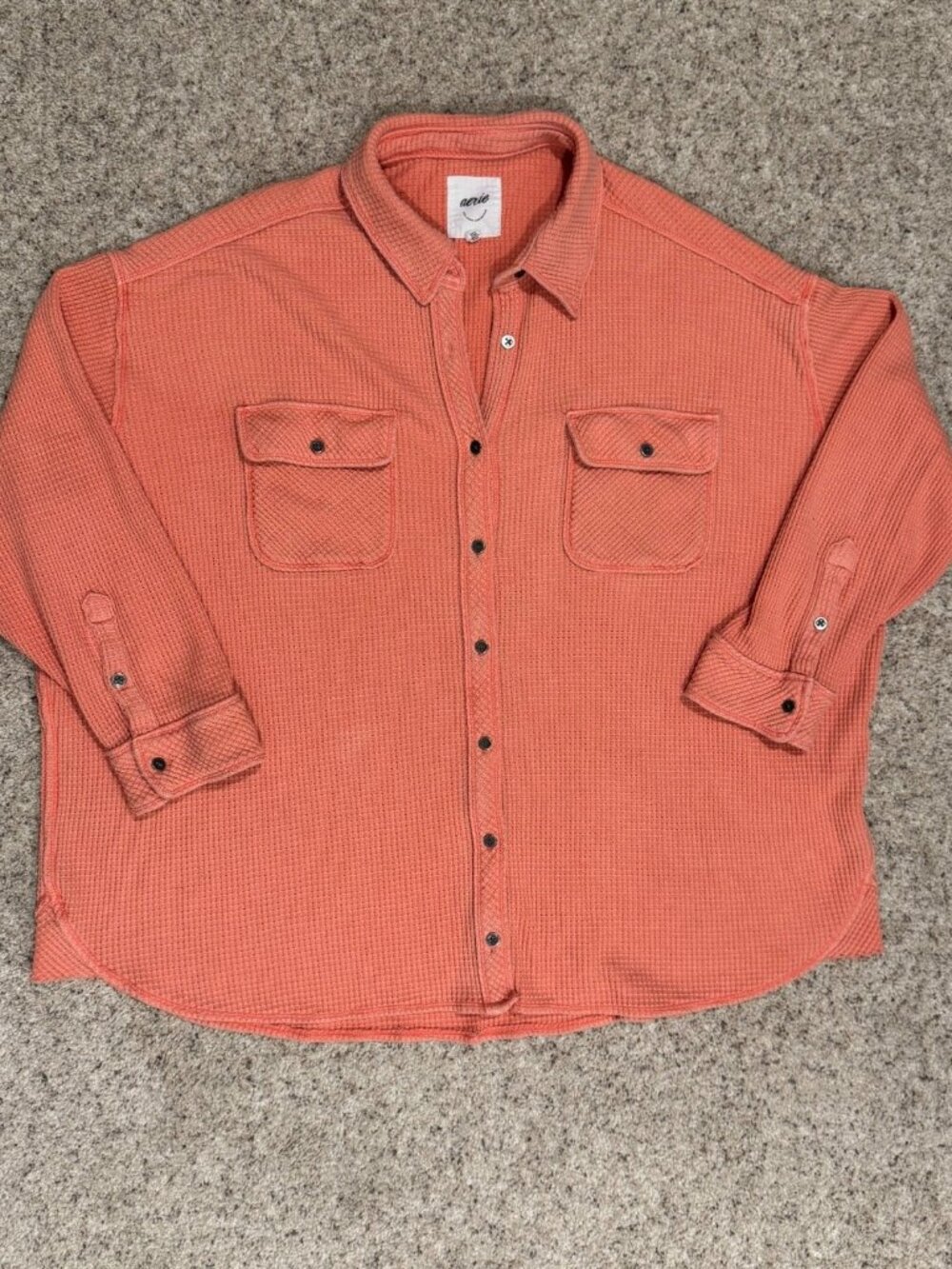 Aerie Lumber Jane Shirt - Size M, Peach